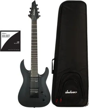Jackson JS Series Dinky Arch Top JS22-7 DKA HT 7-String Electric Guitar - Right-Handed (Satin Black) Bundle with Protective Gig Bag, and Nickel-Plated Strings (3 Items)