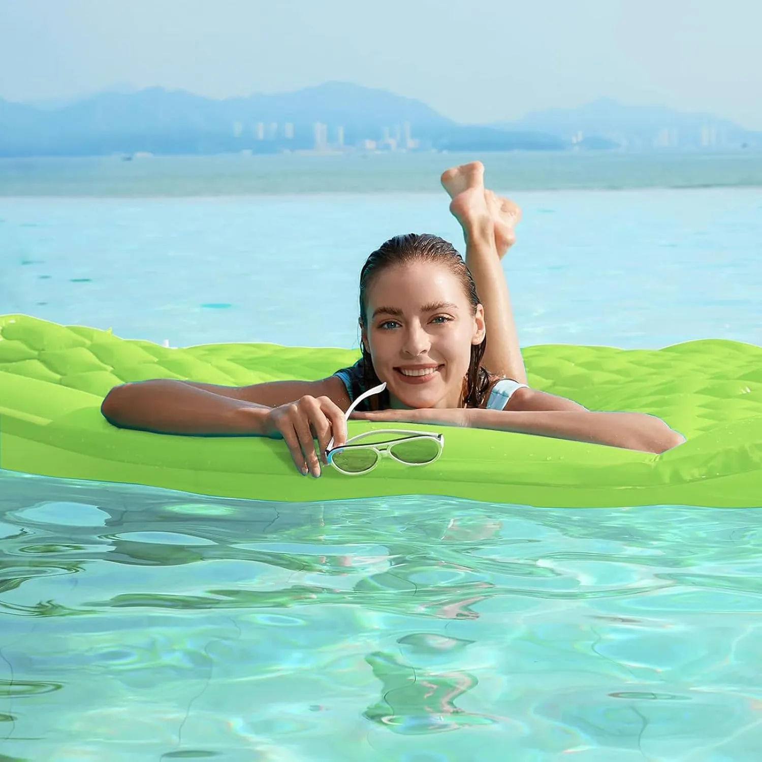 Jasonwell Floating Mat Pool Floats - Giant Inflatable Pool Float Lake Raft Lounge Floating Water Mat for Swimming Pool Floatie Lounger Beach Pool Party Toy for Adults & Kids