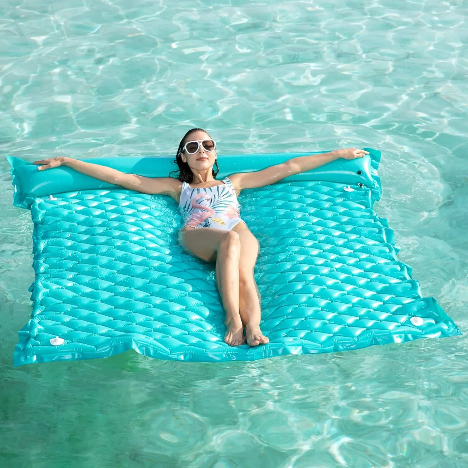 Jasonwell Floating Mat Pool Floats - Giant Inflatable Pool Float Lake Raft Lounge Floating Water Mat for Swimming Pool Floatie Lounger Beach Pool Party Toy for Adults & Kids