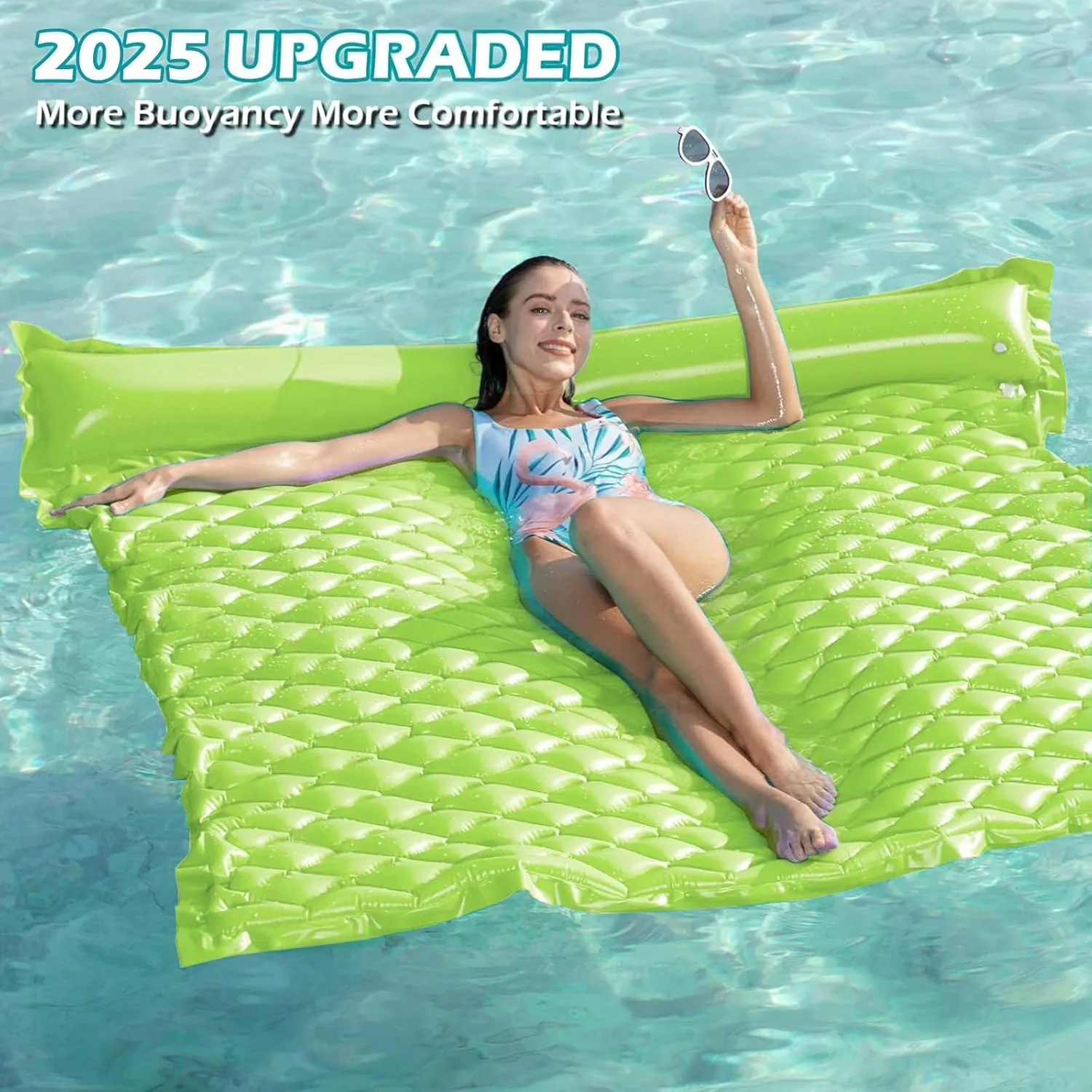 Jasonwell Floating Mat Pool Floats - Giant Inflatable Pool Float Lake Raft Lounge Floating Water Mat for Swimming Pool Floatie Lounger Beach Pool Party Toy for Adults & Kids
