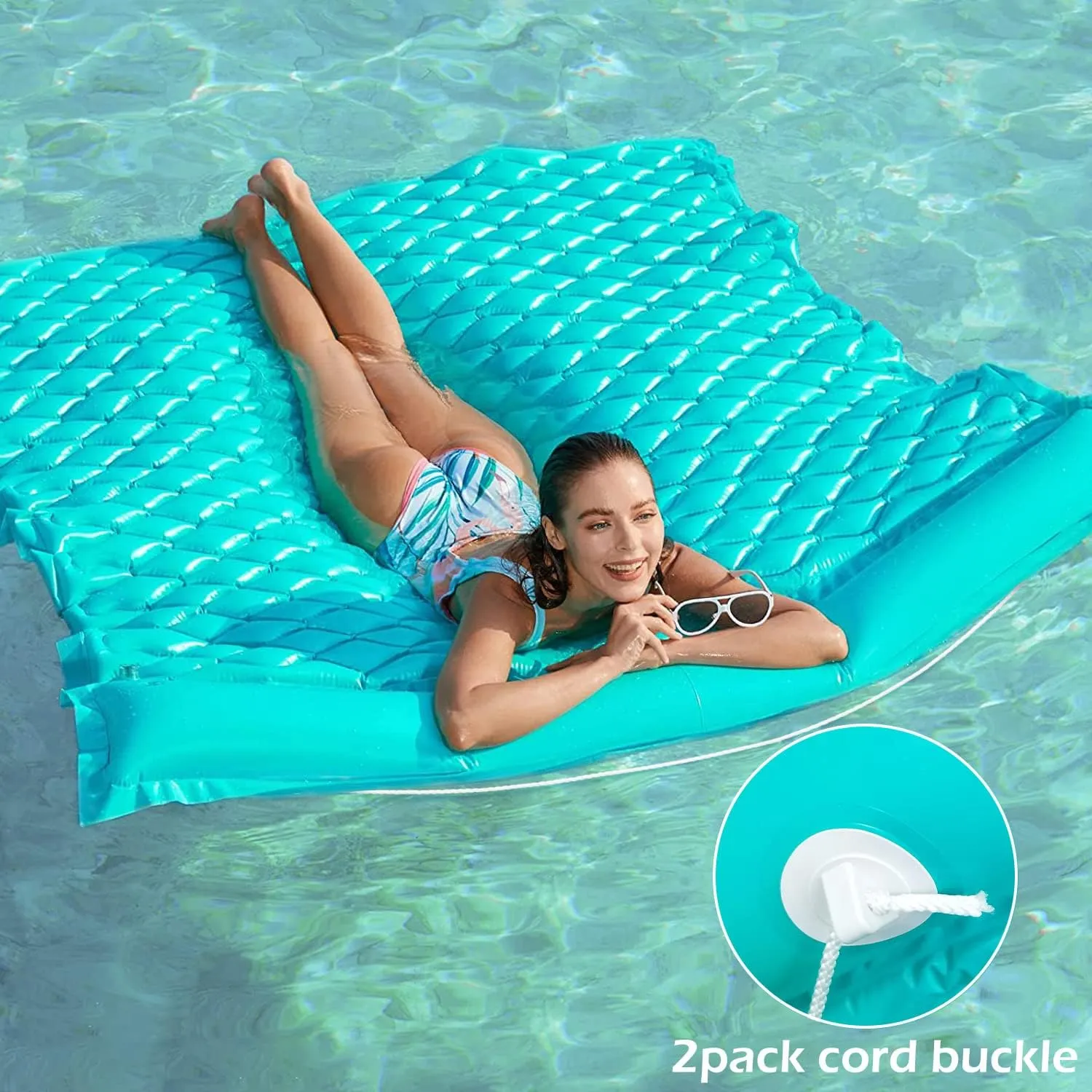Jasonwell Floating Mat Pool Floats - Giant Inflatable Pool Float Lake Raft Lounge Floating Water Mat for Swimming Pool Floatie Lounger Beach Pool Party Toy for Adults & Kids