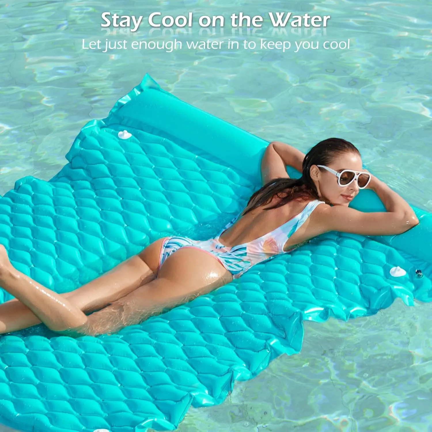 Jasonwell Floating Mat Pool Floats - Giant Inflatable Pool Float Lake Raft Lounge Floating Water Mat for Swimming Pool Floatie Lounger Beach Pool Party Toy for Adults & Kids