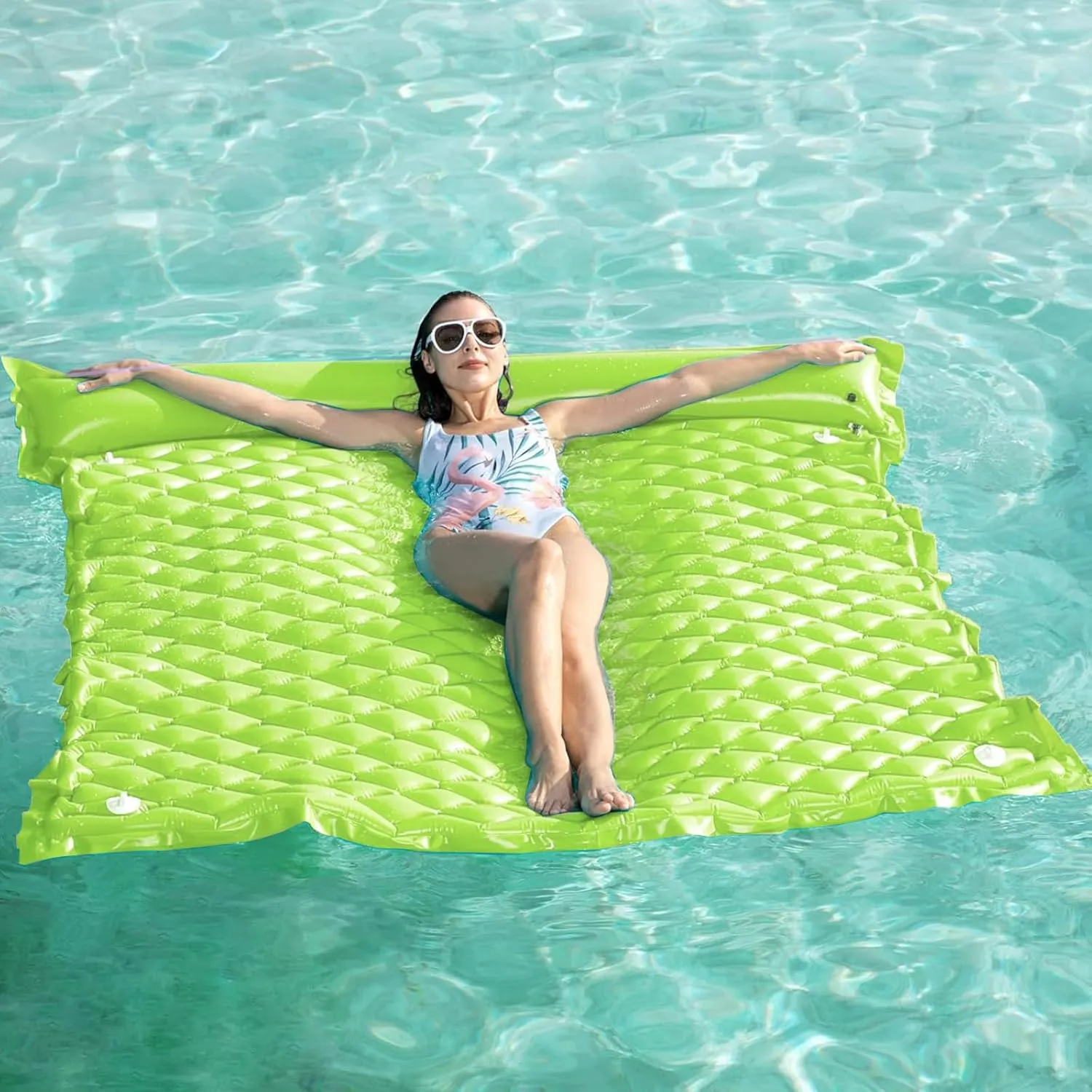 Jasonwell Floating Mat Pool Floats - Giant Inflatable Pool Float Lake Raft Lounge Floating Water Mat for Swimming Pool Floatie Lounger Beach Pool Party Toy for Adults & Kids