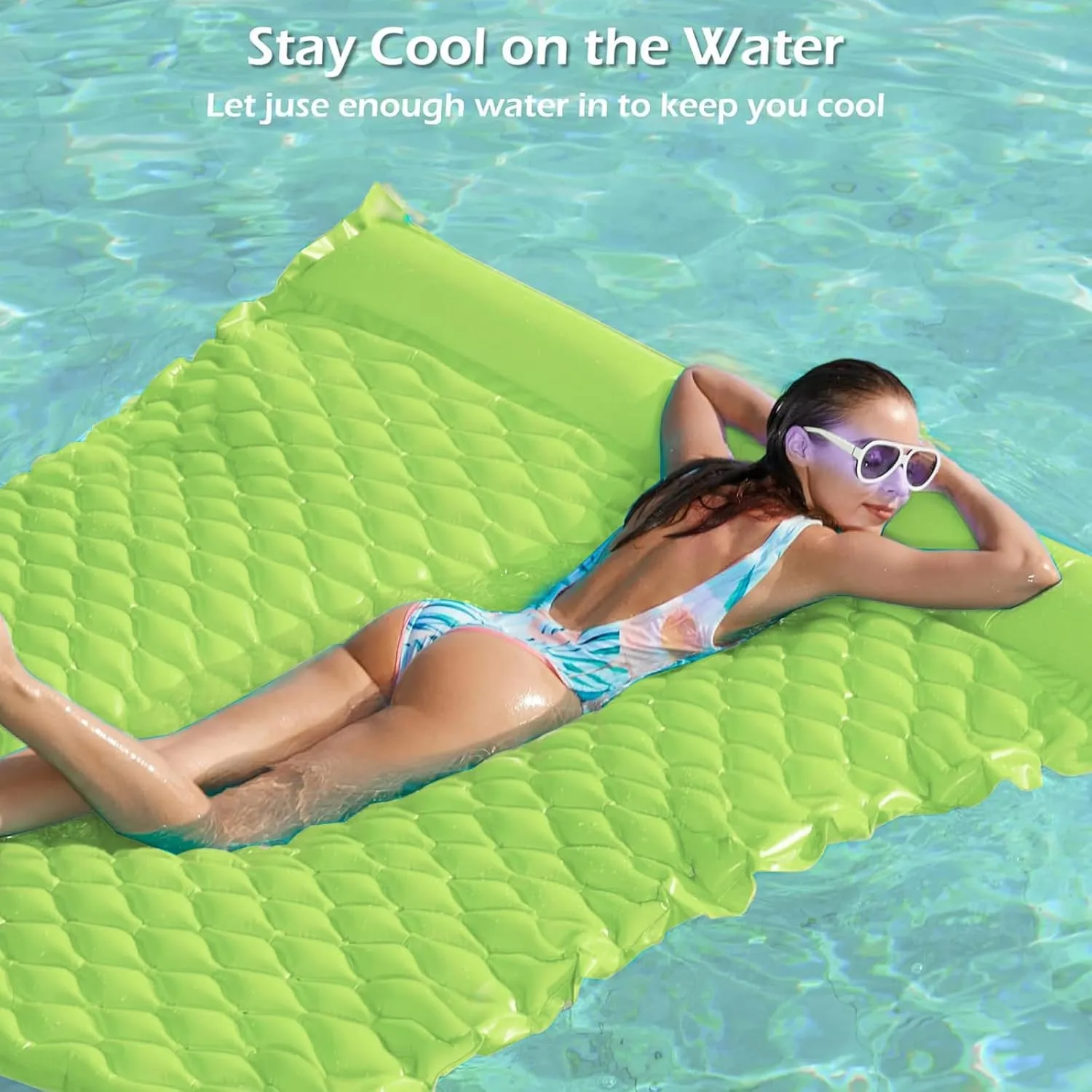 Jasonwell Floating Mat Pool Floats - Giant Inflatable Pool Float Lake Raft Lounge Floating Water Mat for Swimming Pool Floatie Lounger Beach Pool Party Toy for Adults & Kids
