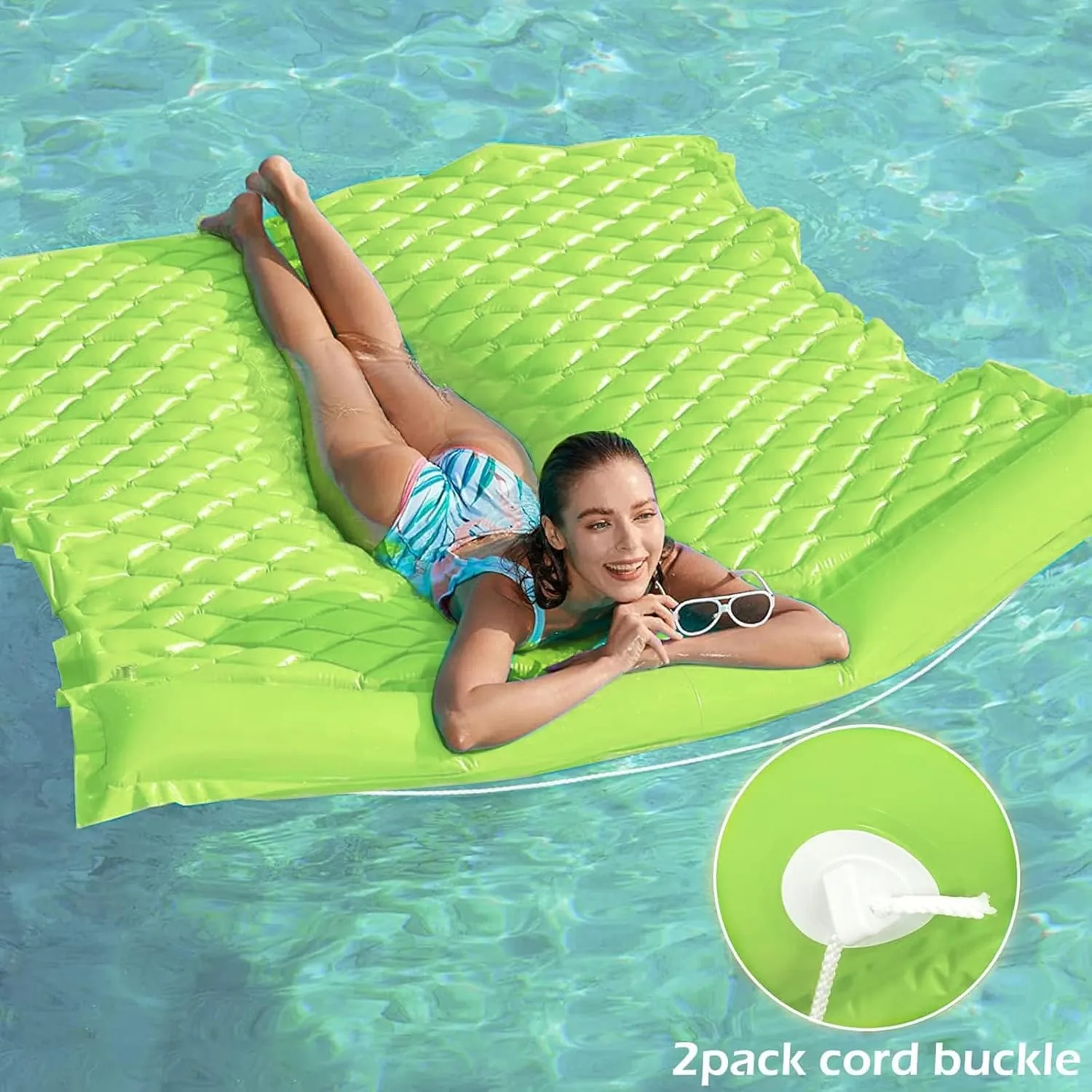 Jasonwell Floating Mat Pool Floats - Giant Inflatable Pool Float Lake Raft Lounge Floating Water Mat for Swimming Pool Floatie Lounger Beach Pool Party Toy for Adults & Kids