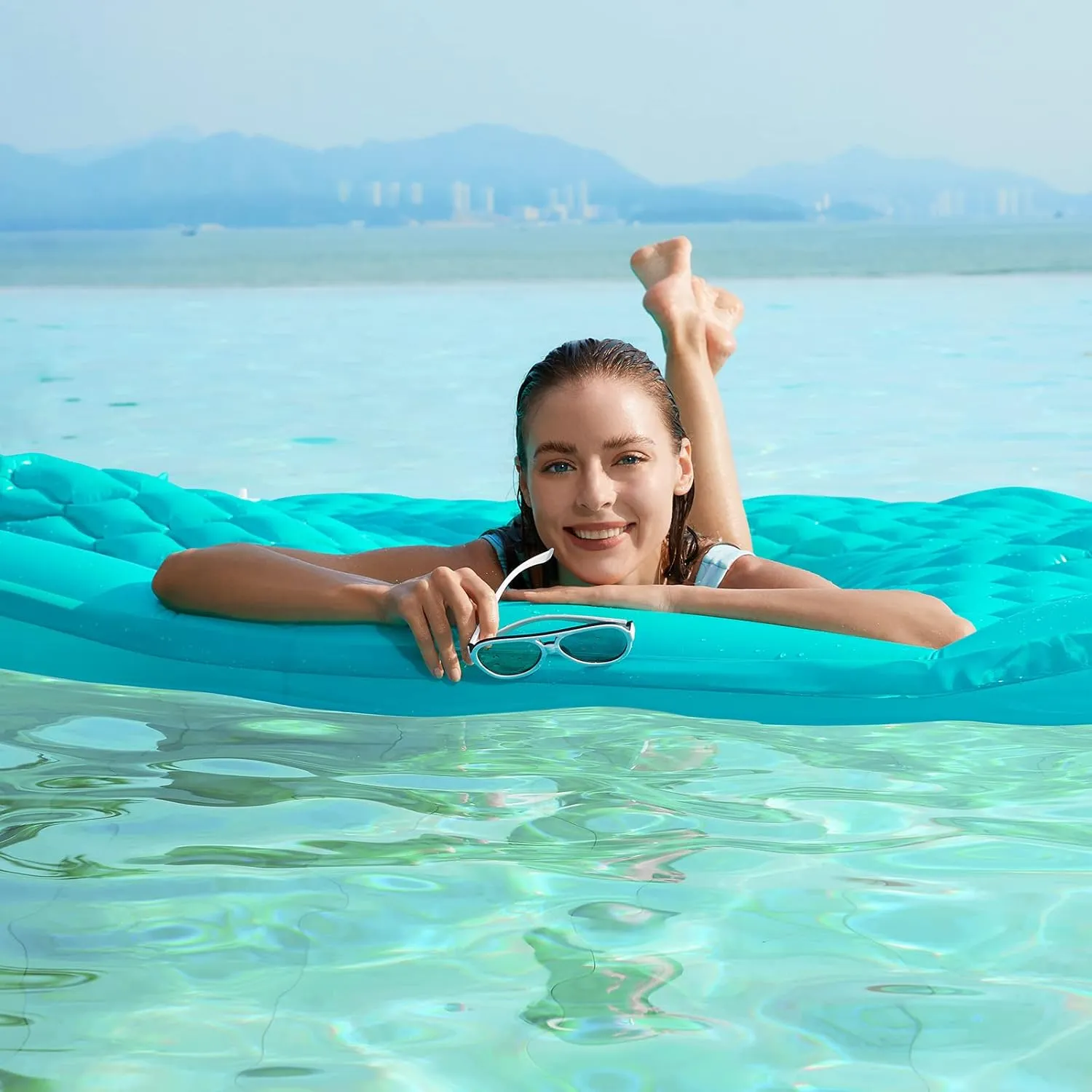 Jasonwell Floating Mat Pool Floats - Giant Inflatable Pool Float Lake Raft Lounge Floating Water Mat for Swimming Pool Floatie Lounger Beach Pool Party Toy for Adults & Kids