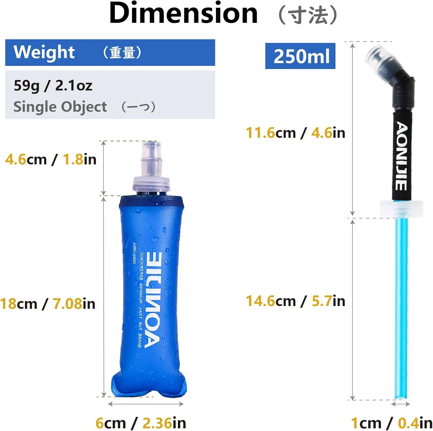 JEELAD Soft Folding Water Bottles BPA-Free Leak-Proof Hydration Water Bladder TPU Soft Running Water Collapsible Bottles Ideal for Running Hiking Cycling Outdoor (#09 250ml-TPU Water Bottle)