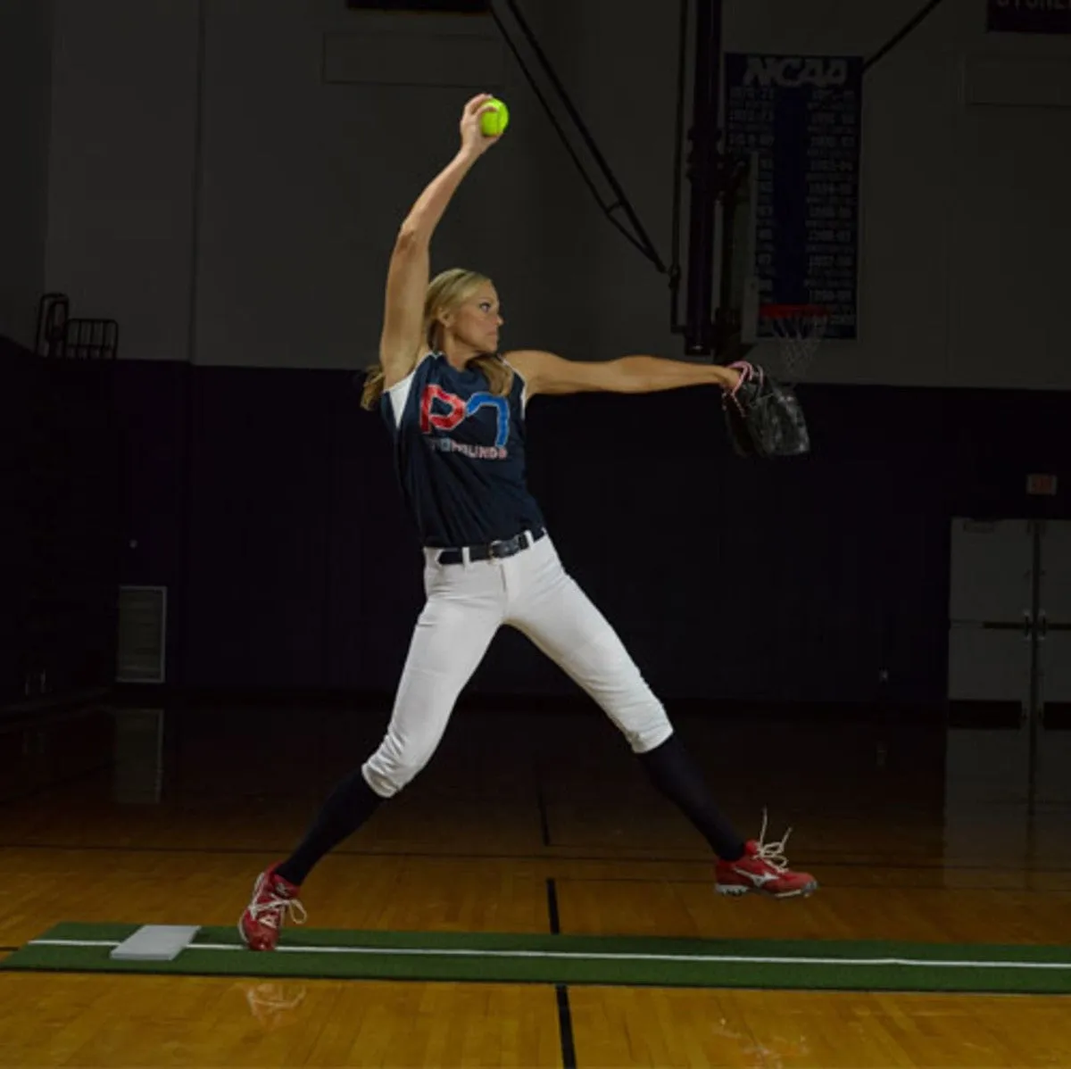 Jennie Finch Foam Back Softball Pitching Mat With Powerline