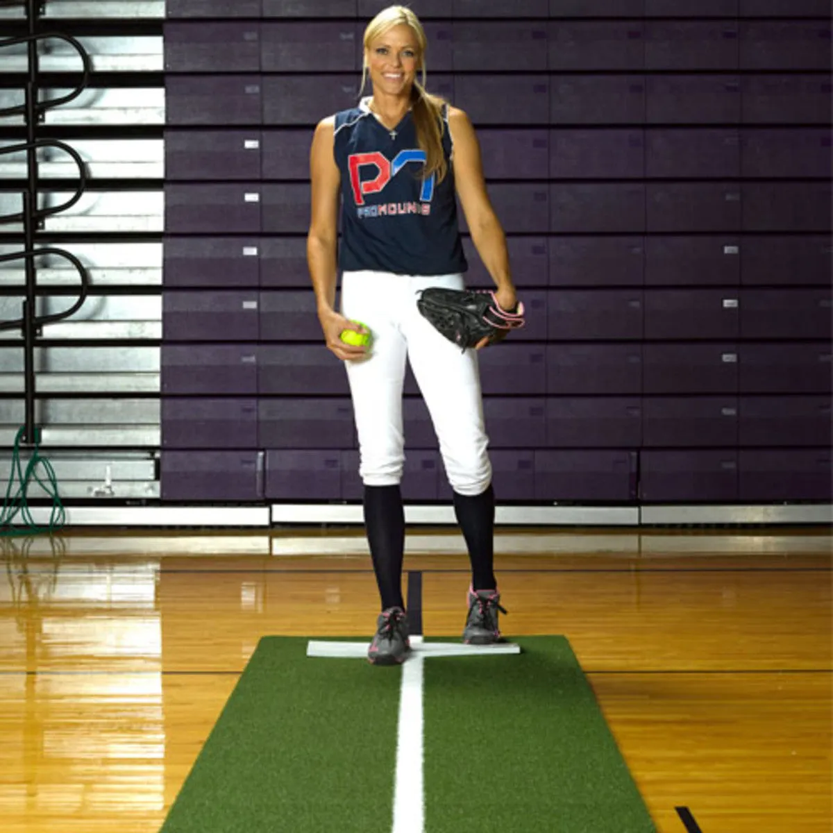 Jennie Finch Foam Back Softball Pitching Mat With Powerline