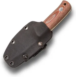 Joker Erizo TS1 CD81-K Sports Survival Knife, Brown Canvas Micarta Handle, 2.95-inch Blade, Includes Kydex Sheath and 550 Paracord. Fishing, Hunting, Camping, and Hiking Tool.