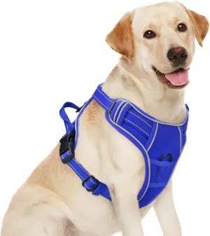 Joytale Step-in No Pull Dog Harness for Large Dogs with 2 Leash Clips, Reflective Pet Vest with Easy Control Handle, Adjustable Soft Padded Harness for Walking and Training, Royal Blue,L