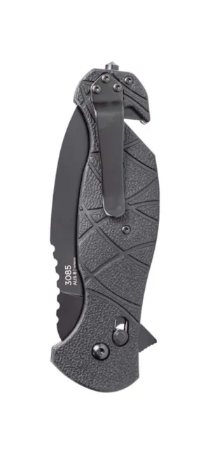 KA-BAR 3085CP Coypu Folder-Clampack Gray Pocket Clip, Straight Edge