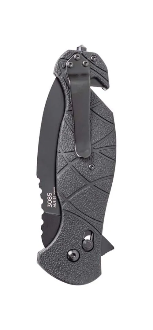 KA-BAR 3085CP Coypu Folder-Clampack Gray Pocket Clip, Straight Edge