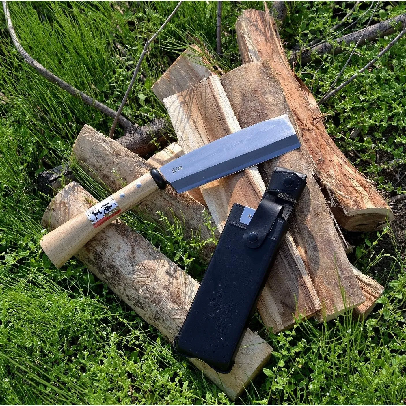 KAKURI Japanese NATA Tool Knife 6.5" Made in Japan, Bushcraft Hatchet Axe with Sheath for Camping, Outdoor, Campfire, Gardening