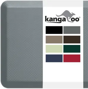 KANGAROO Thick Ergonomic Anti Fatigue Mats for Kitchen Floor, Cushioned Standing Office Desk Mat, Waterproof Scratch Resistant Topside, Supportive All Day Comfort Padded Foam Rugs, 20x32, Gray