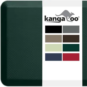 KANGAROO Thick Ergonomic Anti Fatigue Mats for Kitchen Floor, Cushioned Standing Office Desk Mat, Waterproof Scratch Resistant Topside, Supportive All Day Comfort Padded Foam Rugs, 20x32, Hunter Green