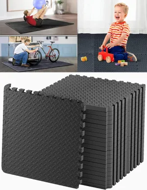 Kangler Puzzle Exercise Mat, 20 Tiles Foam Interlocking Exercise Mats - Floor Tiles for Gym Equipment and Cushion for Workouts