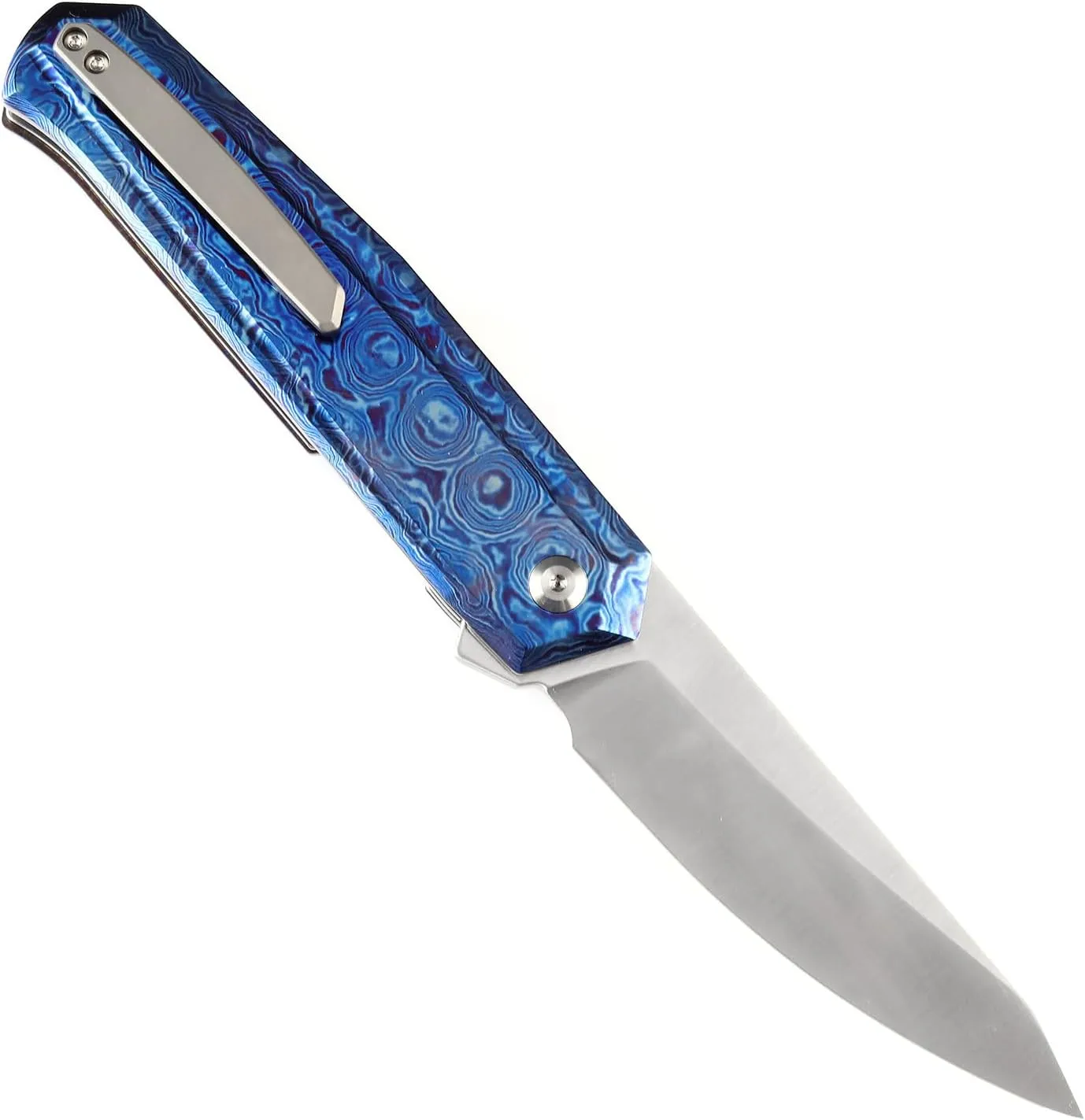 KANSEPT Pocket Folding Knife 3.63'' Satin CPM S35VN Material with Timascus Handle EDC Camping Folding Knife K1042B1
