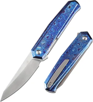 KANSEPT Pocket Folding Knife 3.63'' Satin CPM S35VN Material with Timascus Handle EDC Camping Folding Knife K1042B1