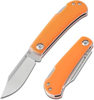 KANSEPT Wedge Folding Knife, Tanto Point, 154CM Material, G10 Handle, Orange, T2026B8, EDC, Back Lock, 2.45'' Blade, Ideal for Hiking, Hunting, Fishing, Camping