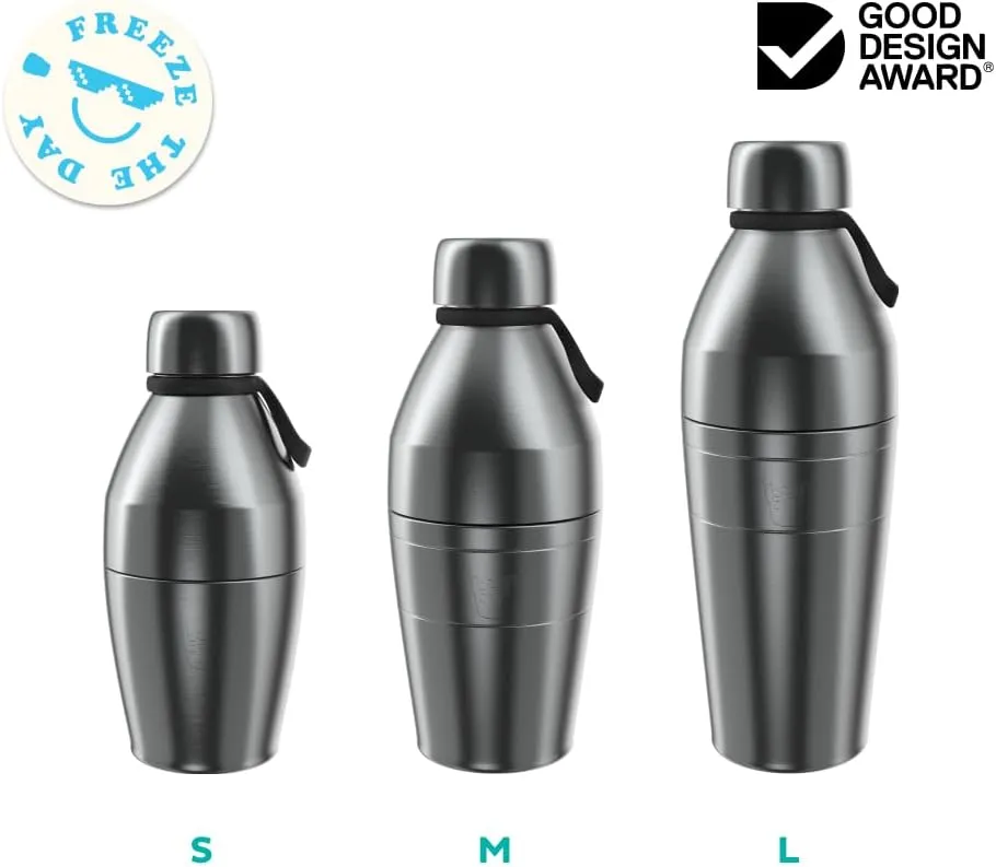 KeepCup Water Bottle, Reusable Insulated Stainless Steel Dual Opening with Leakproof Steel Cap, 22oz/660ml - Black