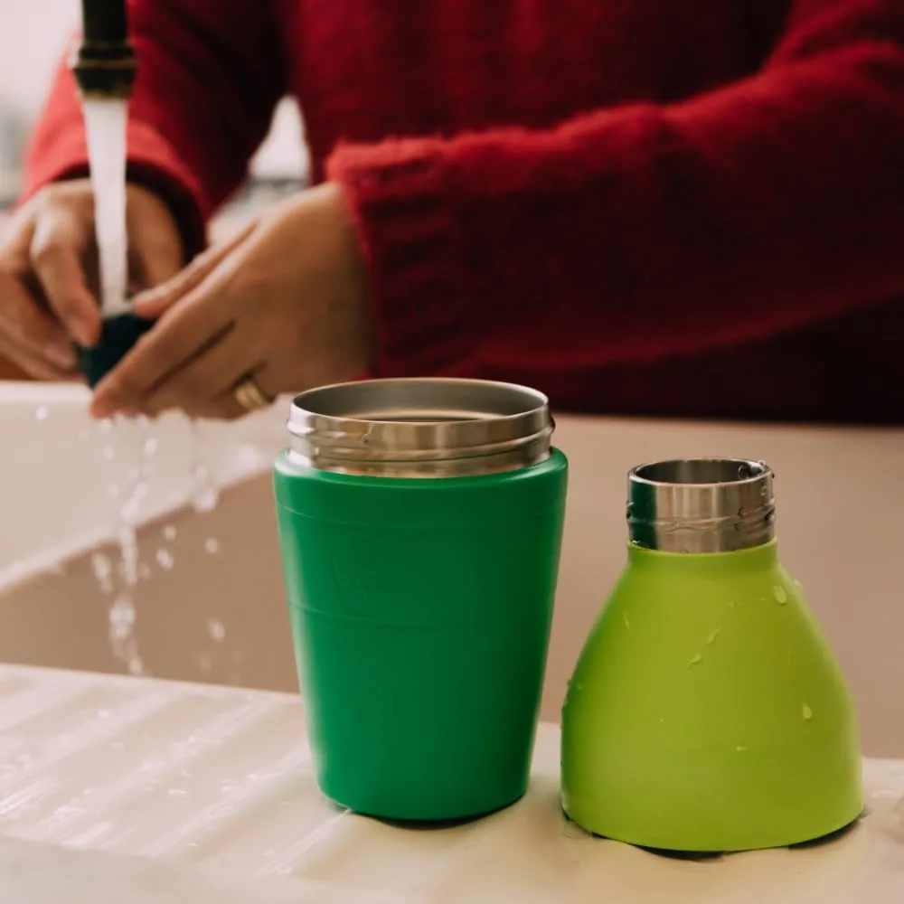 KeepCup Water Bottle, Reusable Insulated Stainless Steel Dual Opening with Leakproof Steel Cap, 22oz/660ml - Black