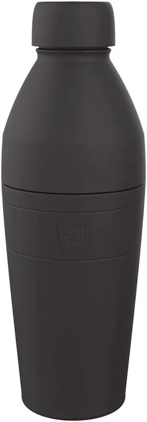 KeepCup Water Bottle, Reusable Insulated Stainless Steel Dual Opening with Leakproof Steel Cap, 22oz/660ml - Black