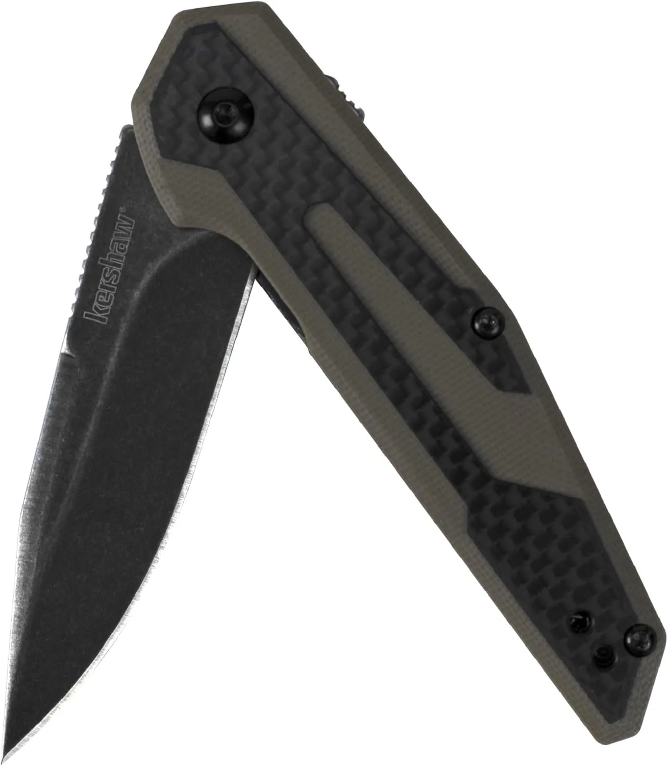 Kershaw Fraxion Folding Pocketknife, 8Cr13MoV Steel Clip-Point Blade, KVT Manual Open, Inset Liner Lock, Lightweight with Reversible Deep Carry Pocketclip, Multiple Styles