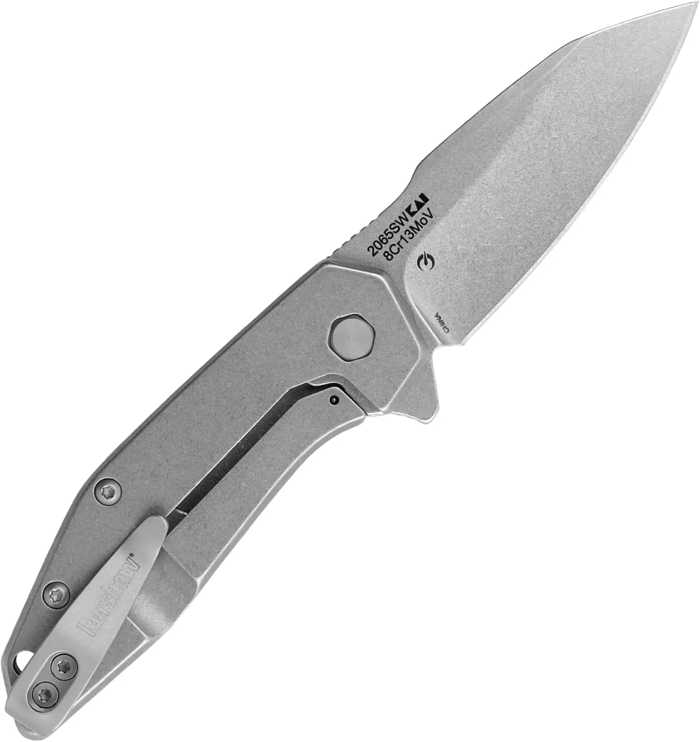 Kershaw Gravel Pocket Knife, Perfect EDC, 2.5" 8Cr13MoV Steel Reverse Tanto Blade, Pocketclip