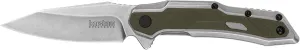 Kershaw Salvage Pocket Knife, Assisted Opening with 2.9 inch Reverse Tanto Blade, Stainless Steel, Deep Carry Pocketclip,Green