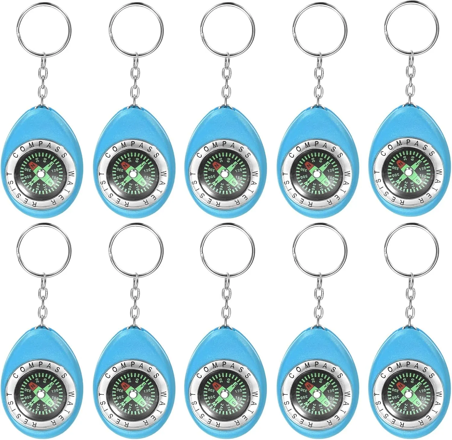 Keychain Compass - Survival Pocket Mini Compass Bulk with Key Ring for Hiking