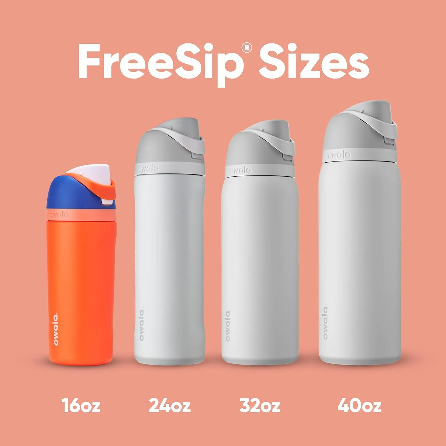 Kids FreeSip Insulated Stainless Steel Water Bottle with Straw for Sports, Travel, and School BPA-Free Sports Water Bottle, 16 oz, Blue Citrus