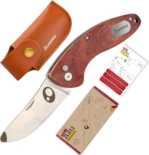 Kids Pocket Knife with Sheath Set - Stainless Steel Children’s Folding Pocket Knife with Safety Rounded Tip