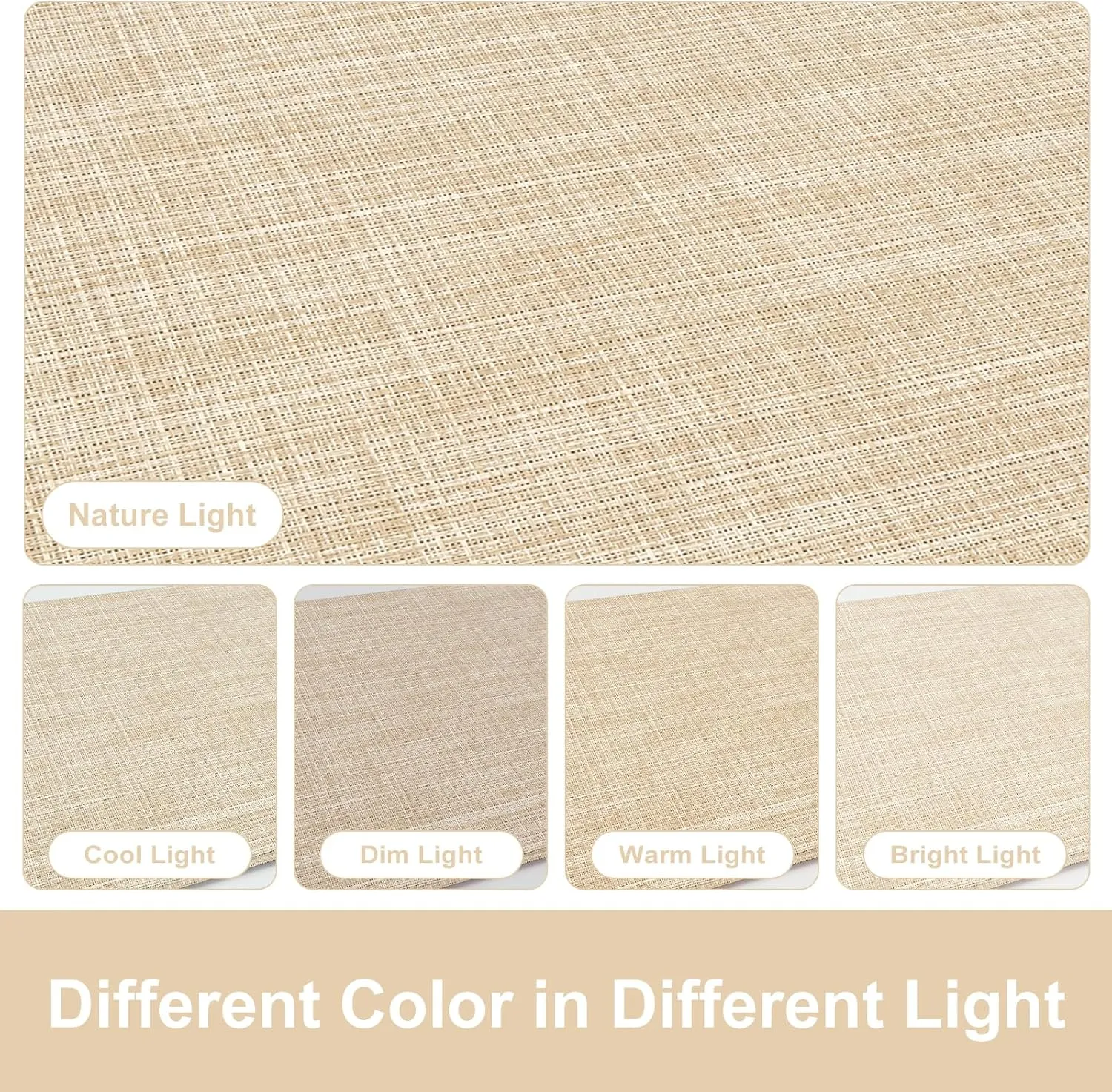 KIMODE Kitchen Mats Cushioned Anti Fatigue 17"x47" 17"x29", Beige Padded Kitchen Floor Mats Non Slip, Comfort Textilene Kitchen Mats for Floor, Standing Mat for Laundry Office Sink Desk