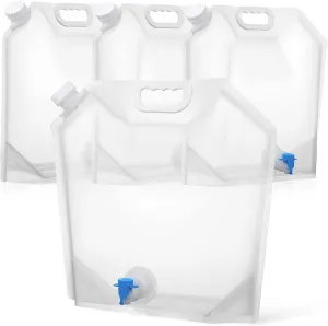 Kisangel 4pcs Water Containers Outdoor Water Jugs with Spout Food-grade Material for Camping Hiking and Travel Emergency Use