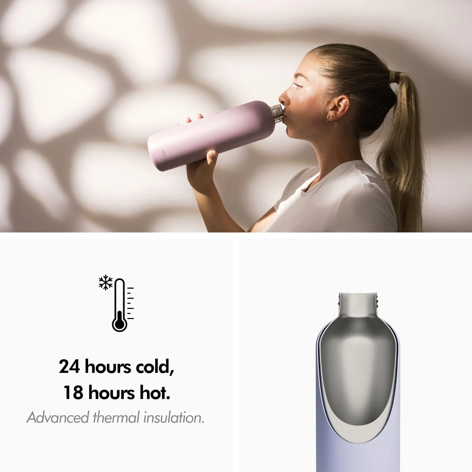 KIVY Stainless Insulated Water Bottle - 32oz Leak Proof, Gym Screw Top