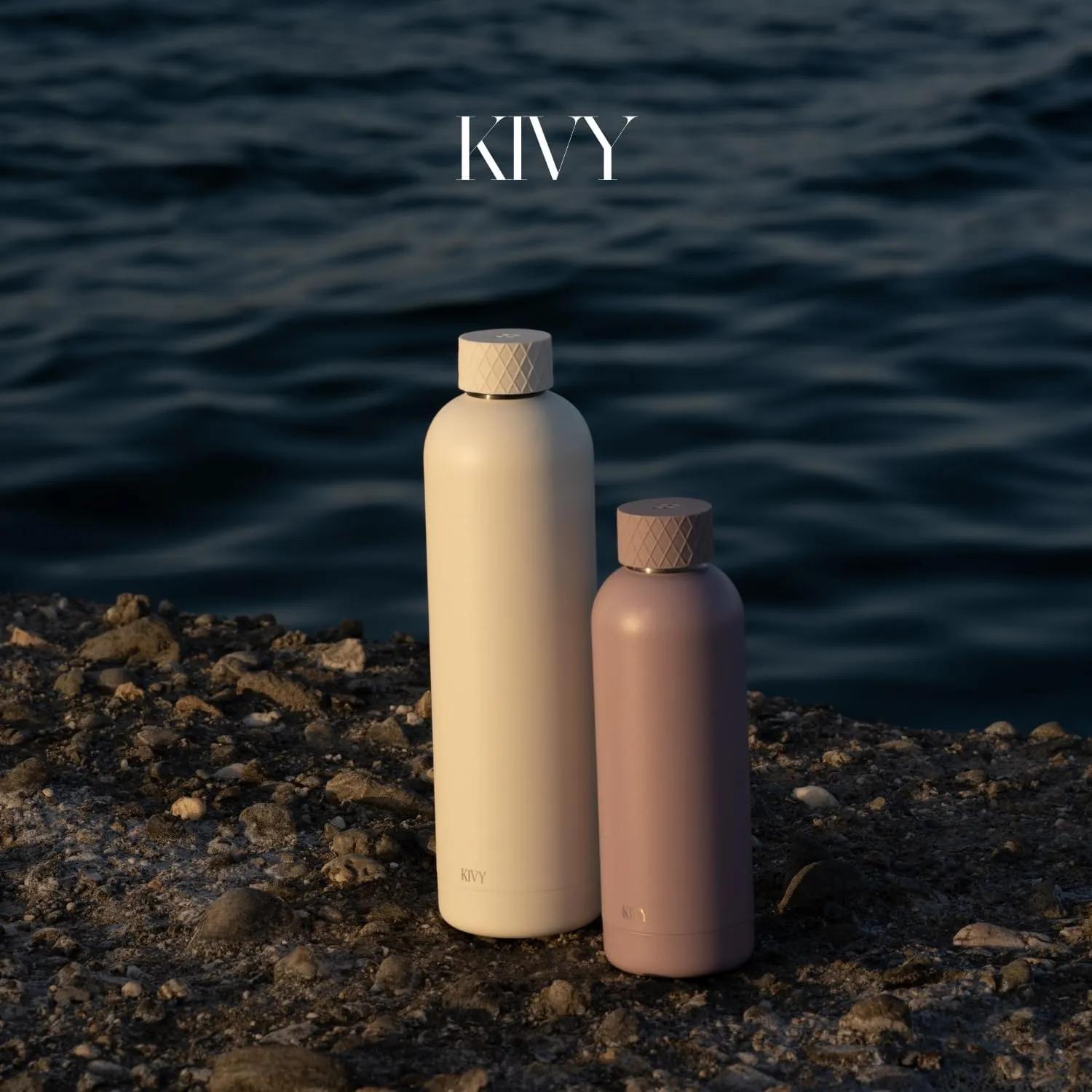KIVY Stainless Insulated Water Bottle - 32oz Leak Proof, Gym Screw Top
