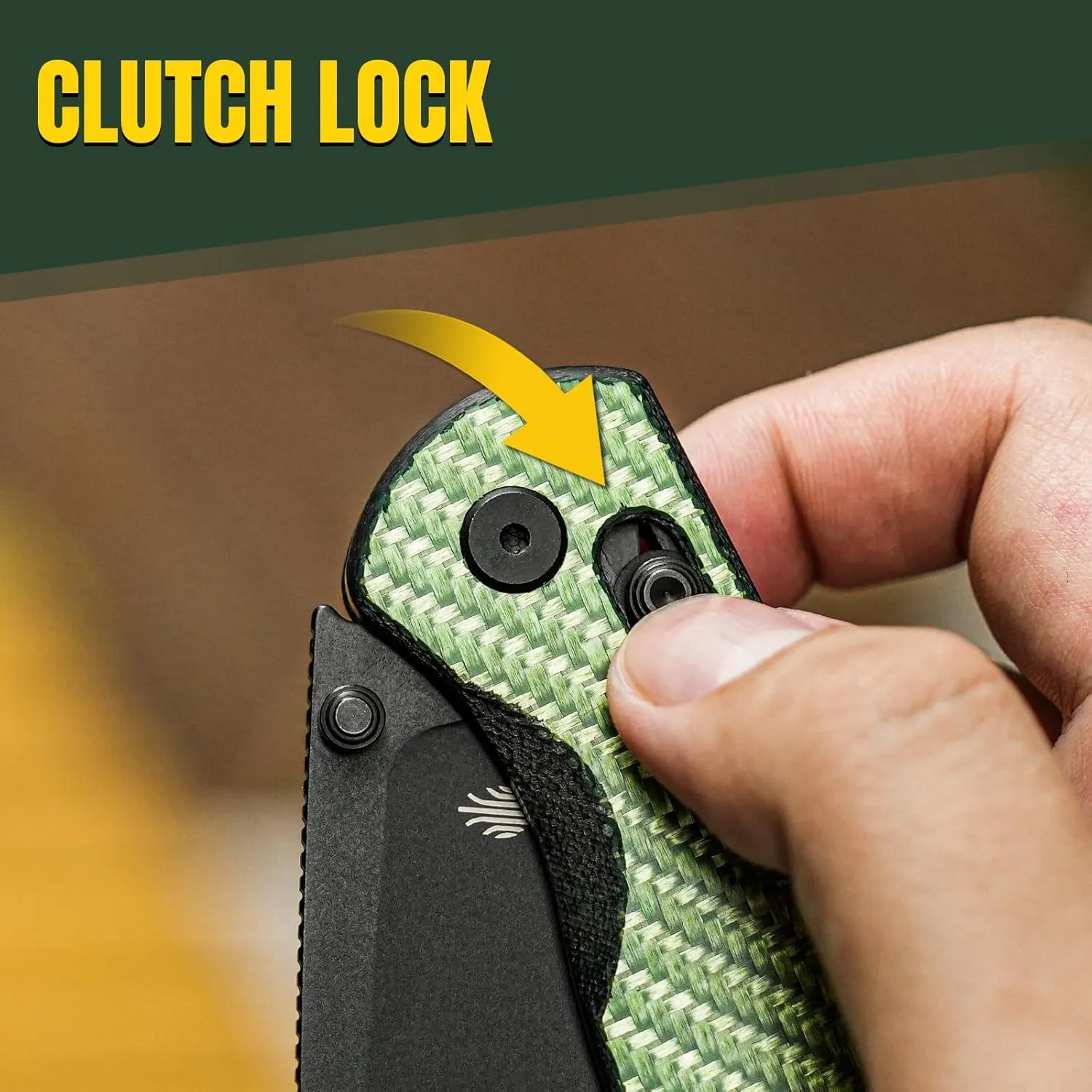 Kizer Drop Bear EDC Pocket Knife, 2.97” Nitro-V Steel Blade G10 Carbon Fiber Handle Folding Knife with Thumb Stud Opener, Lightweight Clutch Lock Camping Hunting Knife for Men Women Gift V3619A4