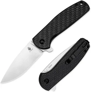Kizer Gemini Folding Pocket Knife, 3 In N690 Steel Blade Pocket Carbon Fiber and G10 Handle Folding Knife Drop Point EDC Knives for Men Women Outdoor Camping Hunting Hiking Carving V3471M1