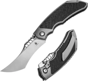 Kizer Huntsmen Folding Knife, 3.82 In S35VN Steel Blade, Titanium and Carbon Fiber Handle, Pocket Knife for Outdoor, Ki4642A1