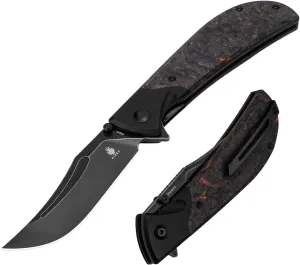Kizer Phoenix Pocket Knife, 3.58 In S35VN Steel Blade Folding Knife, Fatcarbon & Aluminium Handle EDC Knife, Utility Knife with Deep Carry Pocket Clip for Camping Hiking Hunting, Ki4647A1