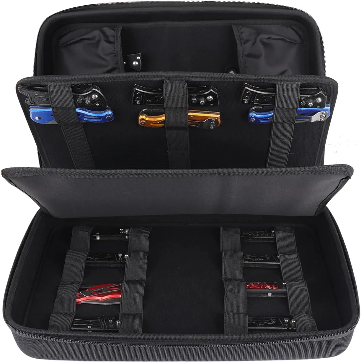 Knife Display Case,Pocket Knife Display Case,Knife Case Storage Box,Knife Holder with 42  Slots,Folding Knive Sheath Bag Collection Carrier for Tactical Survival Knife,Outdoor,Kitchen,EDC Mini Knife