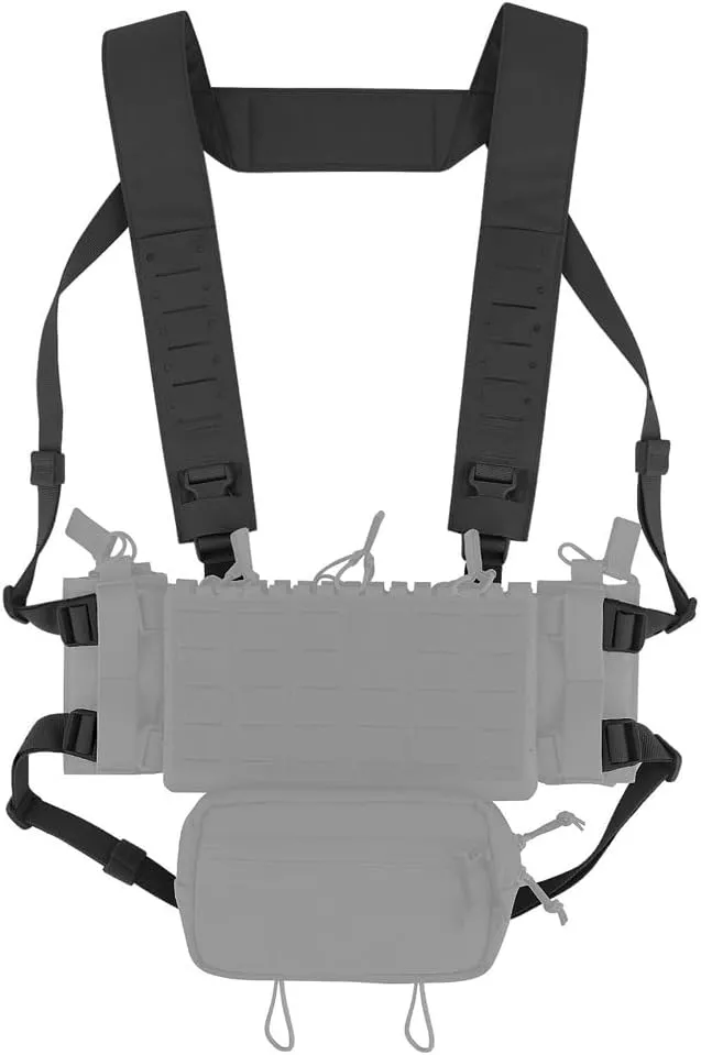 KRYDEX Laser Cut Shoulder Strap H Harness and Back Strap with Quick Release Buckles for MK3 MK4 MK5 Chest Rig