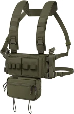KRYDEX Micro Chest Rig with 5.56/7.62 Magazine Holder,Wing Pouches,Dangler Pouch,Fat Strap Shoulder Harness Set