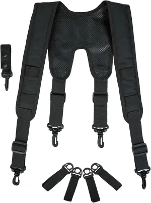 KUNN Tactical Suspenders Law Enforcement Police Harness for Duty Belt with Padded,Patch and Key Holder,XL