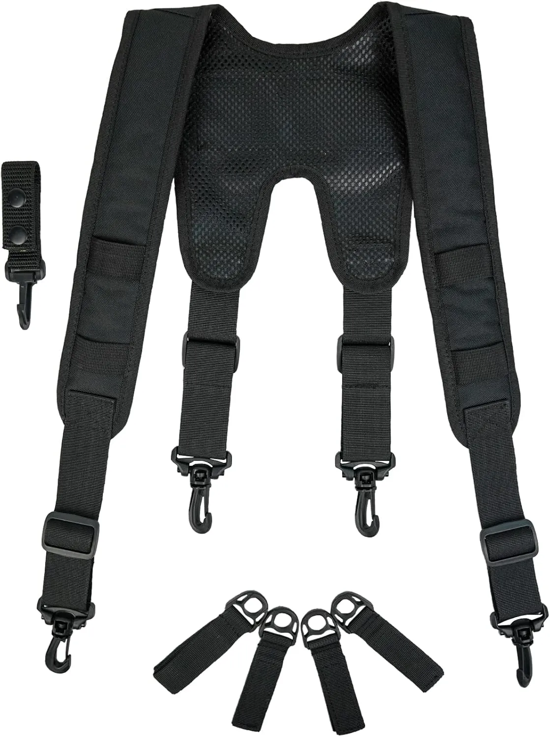 KUNN Tactical Suspenders Law Enforcement Police Harness for Duty Belt with Padded,Patch and Key Holder,XL