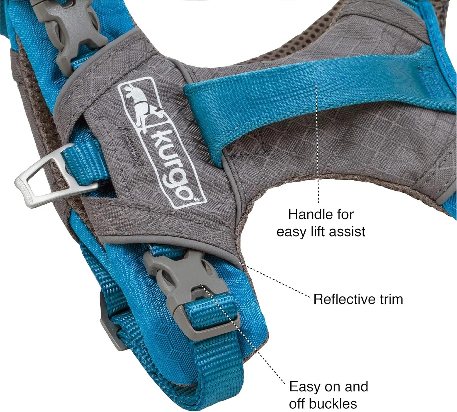 Kurgo Journey Air Dog Harness, Vest Harnesses for Dogs, Pet Hiking Harness for Running & Walking, Reflective, Padded, Includes Control Handle, No Pull Front Clip (Coral, Small)