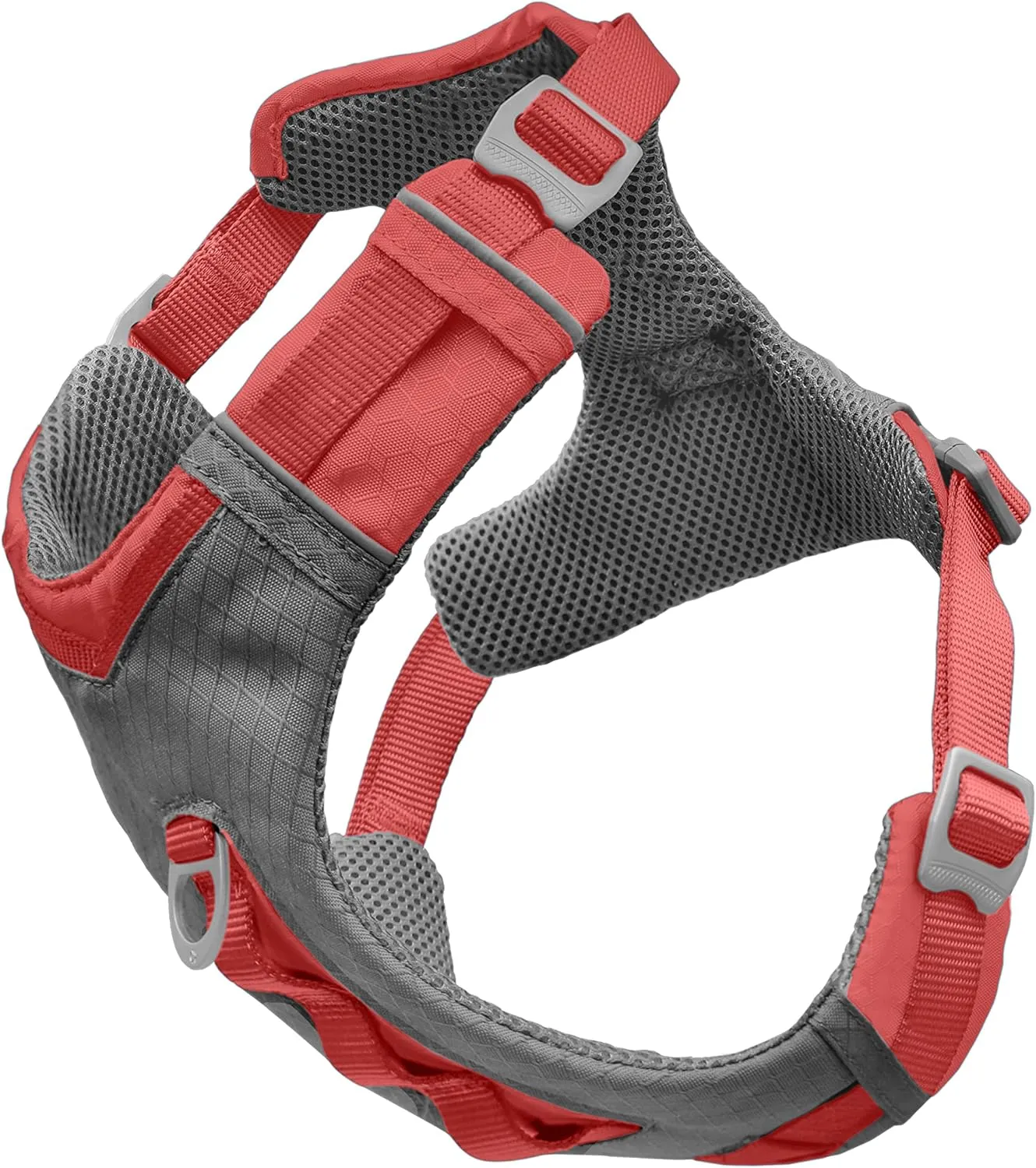 Kurgo Journey Air Dog Harness, Vest Harnesses for Dogs, Pet Hiking Harness for Running & Walking, Reflective, Padded, Includes Control Handle, No Pull Front Clip (Coral, Small)
