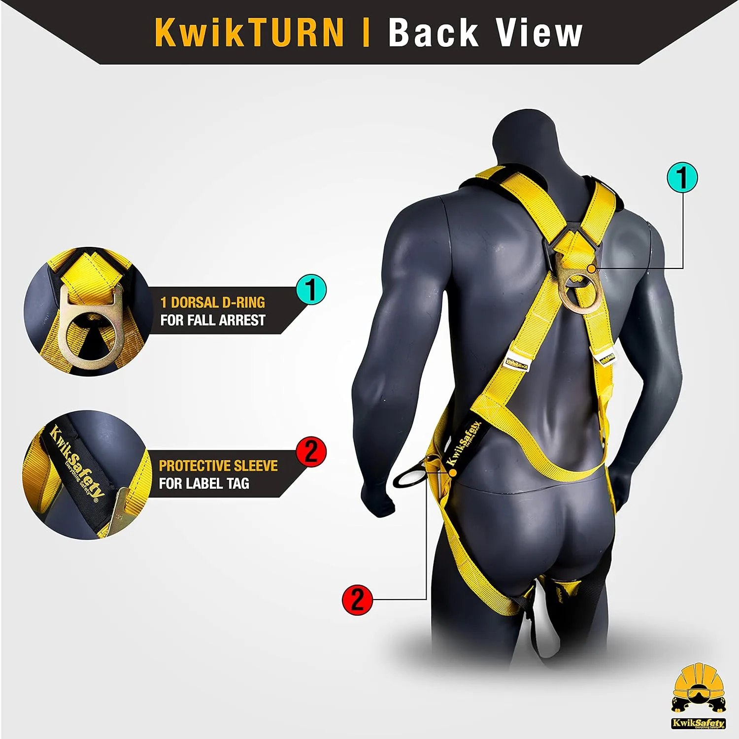 KwikSafety - Charlotte, NC - MONSOON Safety Harness [4 HEAVY DUTY D-RINGS] ANSI Tested OSHA Compliant Fall Protection Arrest Full Body Construction