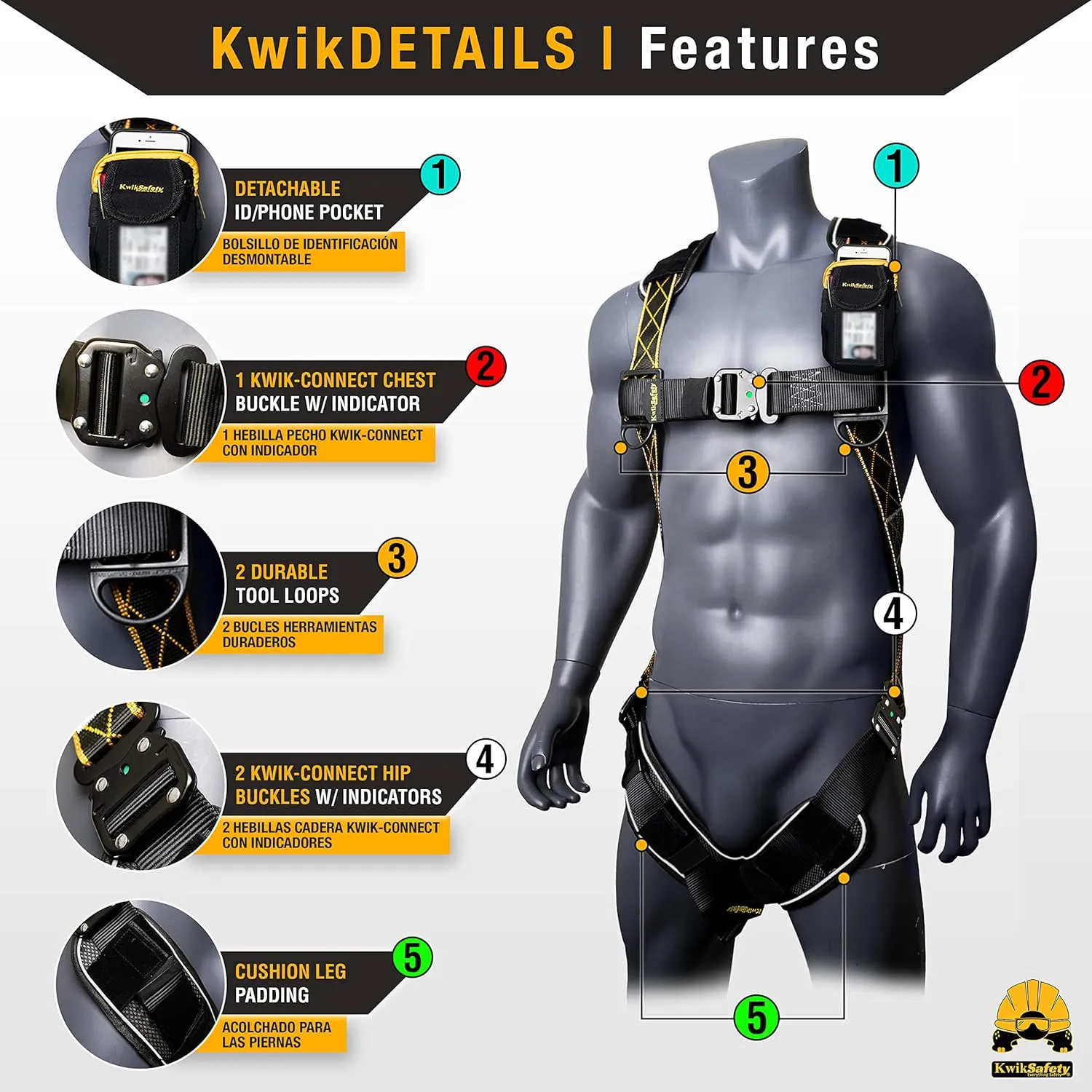 KwikSafety - Charlotte, NC - TORNADO DiamondBACK Safety Harness [Full Body Single D-Ring] Fall Protection